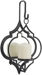 CosmoLiving by Cosmopolitan Metal Geometric Wall Hanging Pillar Wall Sconce, 10" x 4" x 16", Black