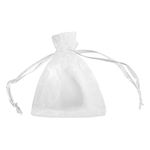 HOUSWEETY 100Pcs White Organza Drawstring Pouches Jewelry Wedding Favor Gift Bags 2.3X3.0
