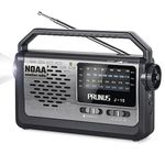 PRUNUS J15 Emergency Weather Radio Portable AM FM, Shortwave NOAA Weather Radio with Best Reception, Battery Operated Or AC Power Transistor Radio Plug in Wall with Flashlight, Earphone Jack