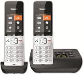 Gigaset Comfort 500A Duo Analogue Telephone, Silver/Black, 2 Handsets