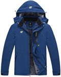 QPNGRP Mens Waterproof Ski Snowboard Jacket Windproof Winter Snow Coat, Cation Royalblue, Medium