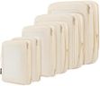 BAGAIL 4 Set/6 Set/8 Set Compression Packing Cubes Travel Accessories Expandable Packing Organizers (Square Mesh, 06-Beige)