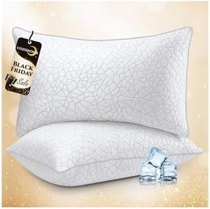 COZSINOOR Cooling Bed Pillows Queen Size - Premium Down Alternative Pillows Set of 2 for Side, Back, and Stomach Sleepers Hotel Quality Fluffy Soft Microfiber Fill Breathable Skin-Friendly