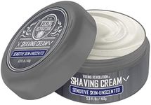 Luxury Shaving Cream for Sensitive Skin- Unscented - Soft, Smooth & Silky Shaving Soap - Rich Lather for the Smoothest Shave - 5.3oz