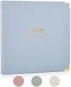 Keepsake Baby Memory Book for Boys and Girls – Timeless First 5 Year Baby Book – Gender Neutral Blue Baby Journal Scrapbook or Photo Album - A Milestone Book to Record Every Event from Birth to Age 5