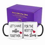 Fatbaby Lets Have Coffee Together For The Rest Of Our Lives Coffee Mug Set,Mr and Mrs Anniversary Wedding Gift for Couple,Engagement Gifts for Couples,Bridal Shower Gifts Bride and Groom Couples Mugs