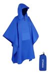 Tomshoo rain poncho, raincoat, waterproof camping tent, tarpaulin, 3-in-1 multifunctional rain cover for hunting, camping, hiking and cycling., blue