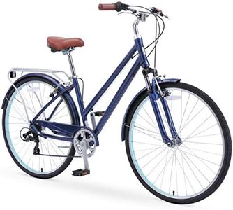 sixthreezero Pave n' Trail Women's Road Bike, 7 Speed Adult Hybrid Bicycle with Rear Rack, 27.5 Inch Wheels, Navy