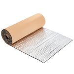 BENECREAT 200x33cm Thermal and Acoustic Mats, Car Soundproofing Material with Aluminium Foil, Black Foam Shock Absorbing Mats for Doors, Bonnet, Boot, Floor, Firewalls