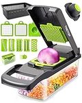 TINDTOP Vegetable Chopper and Slicer Dicer for Kitchen, 12 in 1 Onion Chopper Potato Cutter Food Chopper Veggie Chopper Salad Maker Dicing Machine Potato Fruit Chopper with Container