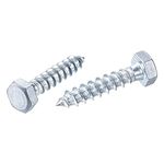 sourcing map Hex Lag Screws, M8 x 40mm Carbon Steel Zinc Plated Full Thread Self-Tapping Bolts for Wood Screw 25Pcs