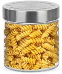 County Line Kitchen Glass Food Storage Jar w/Screw-On Stainless Steel Airtight Lid - Empty Storage Container for Kitchen Pantry - Ideal for Pasta, Coffee Beans, Spices, Nuts, Flour - 27 oz, 1 Pack