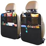 Enovoe Back Seat Protector for Kids-2 Pack with Pocket Organizer-Premium Quality Car Kick Mats-Best Waterproof Protection for Upholstery from Dirt, Mud, Scratches - Extra Large Car Seat Protector
