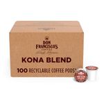 Don Francisco's Kona Blend Medium Roast Coffee Pods, 10% Kona Coffee, 100 Count - Recyclable Single-Serve Pods, Compatible with Keurig K-Cup Coffee Makers