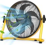 YUEMA Battery Operated Powered 18 Inch Floor Fan High Velocity Rechargeable Fan Cordless 8 Blade Portable Fan for Camping Travel Patio Tent Indoor Outdoor 360 Degree Manual Tilt 12 Speed