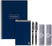 Rocketbook Smart Reusable Notebook Set - Dot-Grid Eco-Friendly Notebook with 2 Pilot Frixion Pens & 2 Microfiber Cloths Included - Midnight Blue Covers, Executive (6" x 8.8”) & Mini Size (3.5" x 5.5")