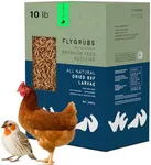 FLYGRUBS Superior to Dried Mealworms for Chickens (10 lb) - 85X More Calcium Than Meal Worms - Non-GMO Poultry Feed & Molting Supplement - Black Solider Fly Larvae Treats for Hens Ducks Wild Birds