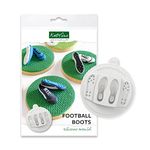 Katy Sue Football Boots Silicone Mould for Cake Decorating & Crafts - Makes a Pair of 3D Studded Football Boots Sized 40mm x 14mm