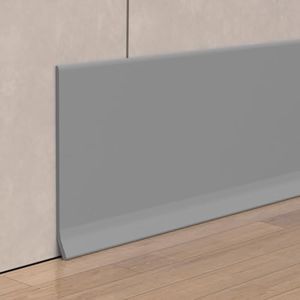 Peel and Stick Baseboard Trim, 4 Inch Rubber Baseboard Vinyl Wall Base, Flexible Baseboard Molding Trim, Adhesive Baseboard Trim Rubber Cove Base(200Ft, Grey)