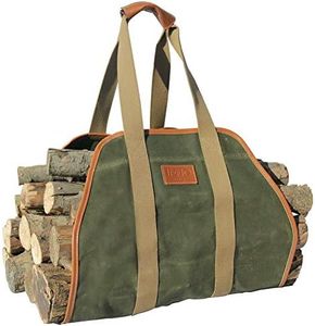 INNO STAGE Firewood Carrier Firewood Bag Heavy Duty Waxed Canvas Log Carrier Tote for Firewood, Large Fire Wood Sling Carrier with Handles for Easy Transport Carrying and Wood Stove Accessories