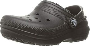 Crocs Unisex Kids Classic Lined Clog K, Black/Black, C12