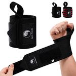 Slim Panda Wrist Wraps Weightlifting (18" &14" Premium Quality) for Powerlifting, Bodybuilding, Weight Lifting - Thumb Loops with Adjustable Straps, Workout Wrist Wraps for Men and Women(black, 14 inches)