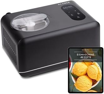 KLAMER 3-in-1 Eismaschine, Slush Maschine & Joghurtbereiter 1,5 L, 150 W Eiscrememaschine aus Edelstahl mit Kühl- & Heizfunktion, hausgemachtes Speise-, Slusheis mit selbstkühlendem Kompressor