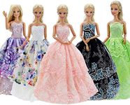 EADBYG 5Pcs Handmade Clothes Dress for Barbie Doll Wedding Party Dresses Gown Outfit Costume Suit for 11.5 inch Dolls