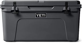 YETI Tundra 65 Cool Box (Charcoal) – Rotomolded Portable Cooler Box with PermaFrost Insulation – Fits 77 Cans or 26.3 kg Ice – Tough Ice Cooler for Camping, Fishing & Outdoor Use – 5 Year Warranty