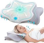 DONAMA Cervical Pillow for Neck and Shoulder, Contour Memory Foam Pillow, Ergonomic Neck Support Pillow for Side Back Stomach Sleepers with Pillowcase