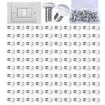 100 Pcs 3/8 Inch 6-32 White Wall Plate Screws, Outlet Screws, Switch Plate Screws, Switch Cover Plate Screws Flat Head for Wallplate, Electricians, Replacement, Light Switch (9MM)