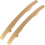 Slim Smooth Surface Metal Barrettes Hair Clips French Barrettes Hair Pins Hairdressing Salon Ponytail Holder Hairpins for Hair Styling Hairdresser (Gold)