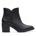 Clarks Women's Scene Zip Fashion Boot, Black Combi, 5 UK