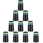 SummerHouse Multi-Ring Golf Iron Ferrules Compatible with 0.355'' Tapered Steel Shaft and 0.370'' Parallel Shaft (Black with Green/Cobalt Teal/Black/Cobalt Teal, 0.355'')