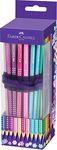 Faber-Castell 21 Sparkle Colour Pencils, Graphite Pencil, Sharpener and Eraser in Roll up Case