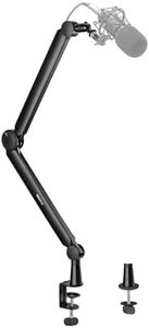Mount-It! Mic Arm, Microphone Boom Arm, Adjustable Full Motion Mic Desk Mount, for Streaming, Gaming, Podcast, Recording, 3/8" and 5/8" Compatible, Height up to 33.3", Black
