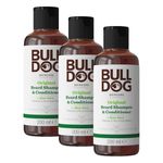 Bulldog Skincare Original Beard Shampoo & Conditioner, Men's Grooming, Beard Moisturiser for Softer, Supple Beards, 200ml (Pack of 3)