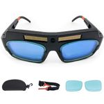 Melgweldr Welding Glasses Auto Darkening,Solar Powered Welding Goggles,Adjustable, Lightweight,Welder Goggle Anti-Flog Anti-Glare Protective Goggles