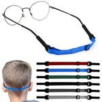 6PCS Adjustable Glasses Strap, No Tail Anti Slip Elastic Eyeglass Straps, Sports Eyewear Sunglass Strap for Men Women Kids