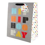 Hallmark Multi-Occasion Large Gift Bag - Grey & Polka-Dot Design