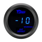 ETOPARS Universal Car Boost Gauge 2inch 52mm Car Turbo Boost Gauge Meter Psi Digital Gauge Meter Blue Light Indicator Turbo Boost Gauge Instruments Smoke Tint Len