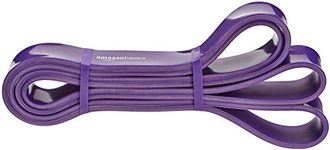 amazon basics Resistance And Pull Up Band For Chin Ups, Pull Ups And Stretching (Resistance 18.1 Kg To 36.3 Kg), 1.25" Wide, Rubber, Purple