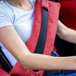 Wumimi Mastectomy Pillow Post Surgery Seat Belt Pillow Cushions Pads Protector for Breast Cancer Port Pacemaker Heart Surgery C-Section Recovery (Red)