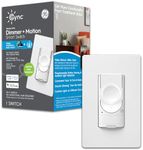 GE CYNC Smart Light Dimmer Switch & Motion Sensor, Neutral Wire Required Light Switch, 2.4 GHz WiFi Works with Amazon Alexa and Google Home, White