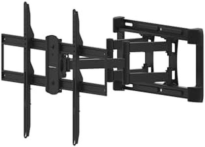 Amazon Basics Heavy Duty Dual Arm, Full Motion Articulating TV Mount for 37" to 80" TVs up to 132 lbs, Fits LED LCD OLED Flat Curved Screens, Black