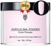 Pink Acrylic Powder, 1.97oz Acrylic Nail Powder Polymer, Pink Nail Powder for Acrylic Nail Extension Carving Nails,Acrylic Nails Extension for Nail Art (Pink)