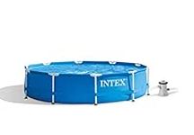 Intex 28202UK 10ft x 30in Metal Frame Swimming Pool with Filter Pump, 4,485 liters, Blue, 305x76 cm