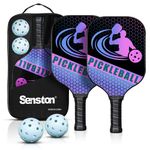 Senston Pickleball Paddle Set of 2,Professional Graphite Pickleball Set, Honeycomb Composite Core, Lightweight Pickle-Ball with Carry Bag & Balls