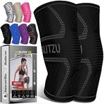 Knee Brace for Women & Men, 2 Pack Compression Knee Brace, Knee Support Sleeve for Pain Relief, Running, Workout, Sports, Knee Braces for ACL, Meniscus Tear, Arthritis and Injury Recovery Black L