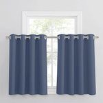 PONY DANCE Short Blackout Curtains - Small Eyelet Top Window Drapes for Sunlight Blocked & Privacy Protected Soft Home Decor for Nursery Bedroom, 52 x 36 inch, 2 Panels, Haze Blue